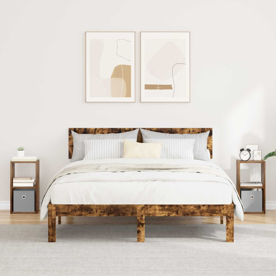 vidaXL Nachtkastje met lade 2 pcs Gerookt eiken 25,5 x 22 x 49,5 cm vidaXL Nachtkastje met lade 2 pcs Gerookt eiken 25,5 x 22 x 49,5 cm afbeelding 1