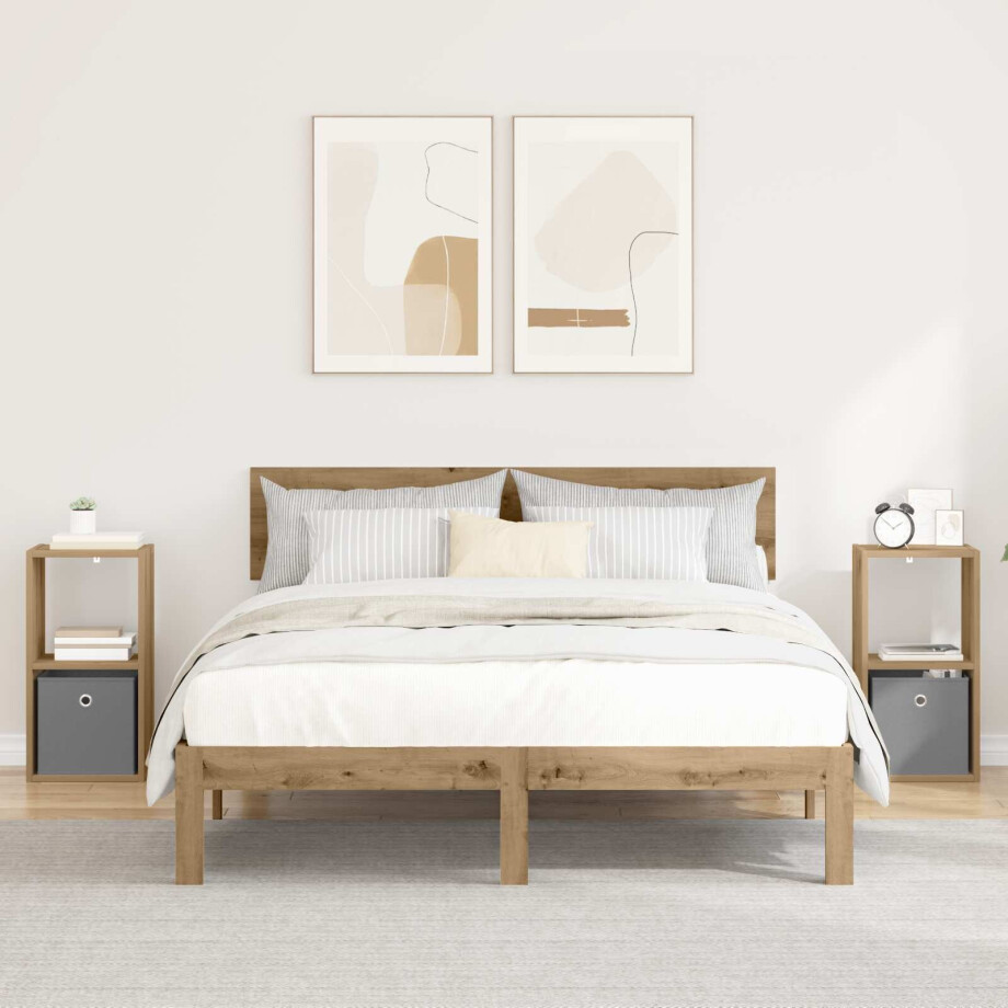 vidaXL Nachtkastje met lade 2 pcs Artisan Eiken 30,5 x 27 x 59,5 cm vidaXL Nachtkastje met lade 2 pcs Artisan Eiken 30,5 x 27 x 59,5 cm afbeelding 1