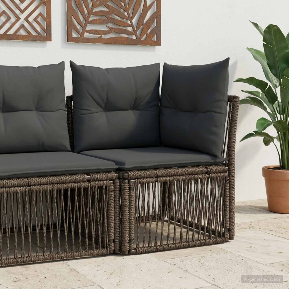 vidaXL Hoeksofa eenheid Grijs poly rattan afbeelding 1