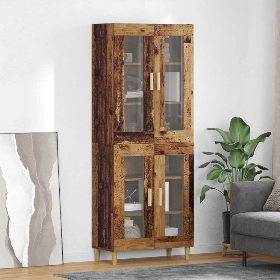 vidaXL Hoge kast Oud Hout 69,5 x 34 x 180 cm Bewerkt hout vidaXL Hoge kast Oud Hout 69,5 x 34 x 180 cm Bewerkt hout afbeelding 1