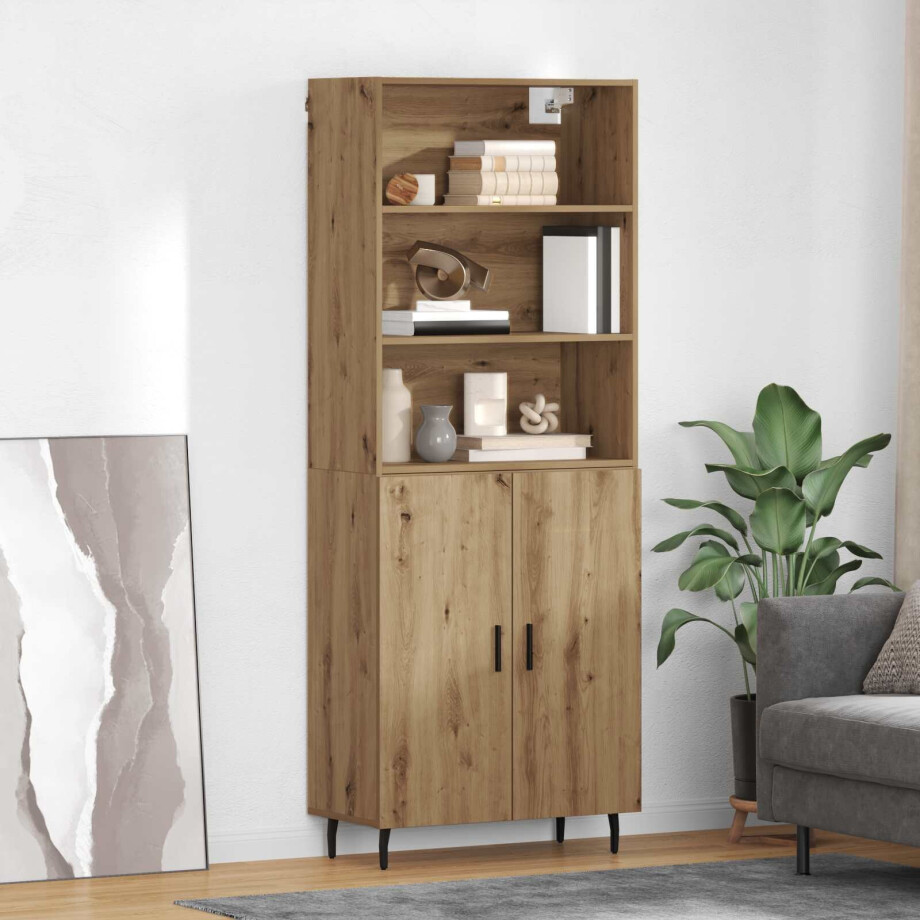 vidaXL Hoge kast Artisan Eiken 69,5 x 34 x 180 cm vidaXL Hoge kast Artisan Eiken 69,5 x 34 x 180 cm afbeelding 1