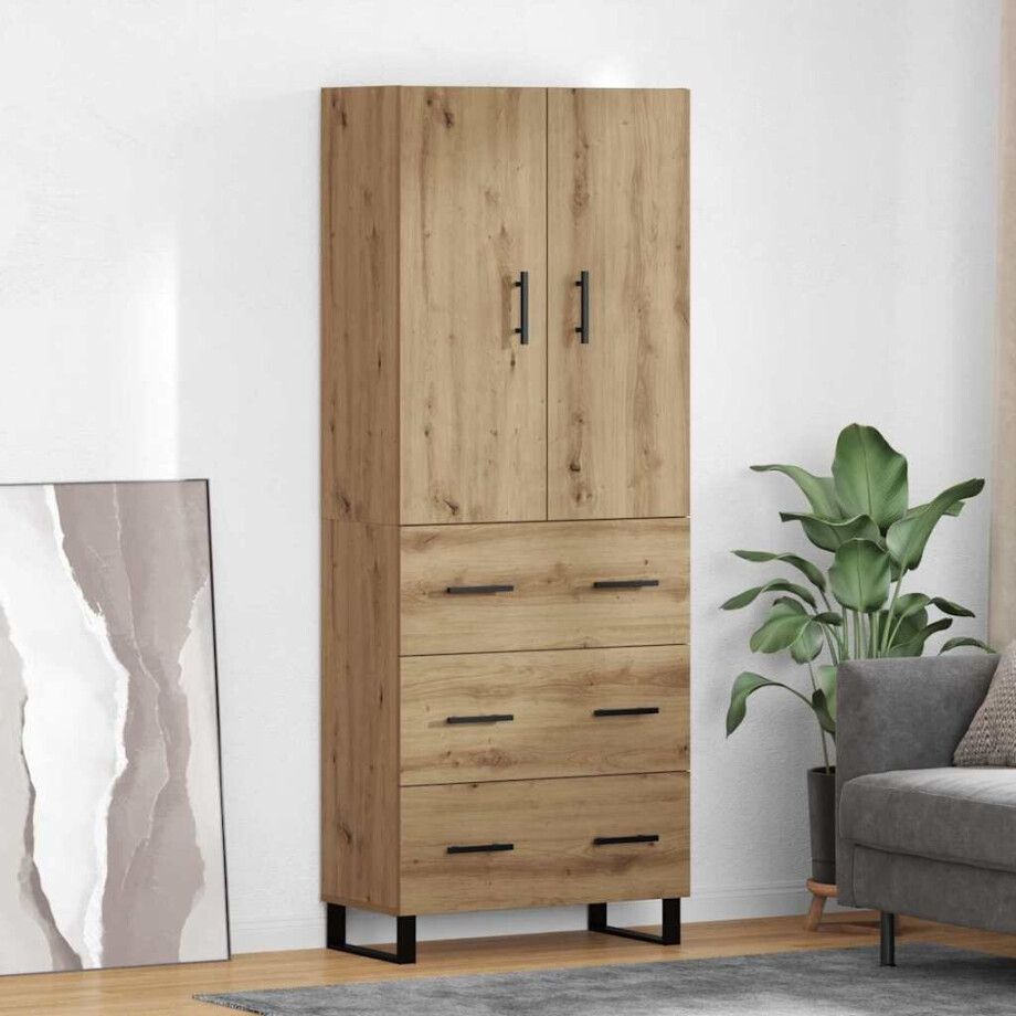 vidaXL Hoge kast met lade 2 pcs Artisan Eiken 69,5 x 34 x 180 cm vidaXL Hoge kast met lade 2 pcs Artisan Eiken 69,5 x 34 x 180 cm afbeelding 1