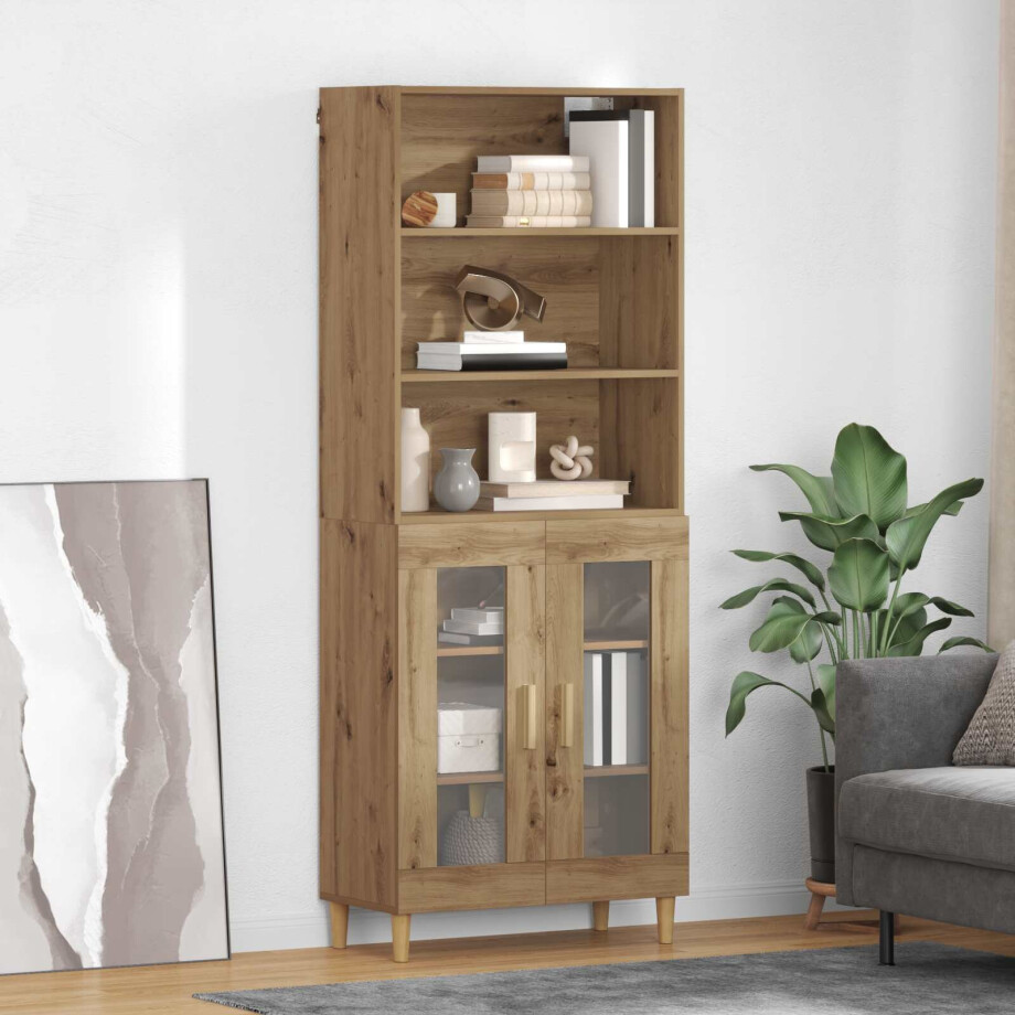 vidaXL Hoge kast Artisan Eiken 69,5 x 32,5 x 180 cm Bewerkt hout vidaXL Hoge kast Artisan Eiken 69,5 x 32,5 x 180 cm Bewerkt hout afbeelding 1