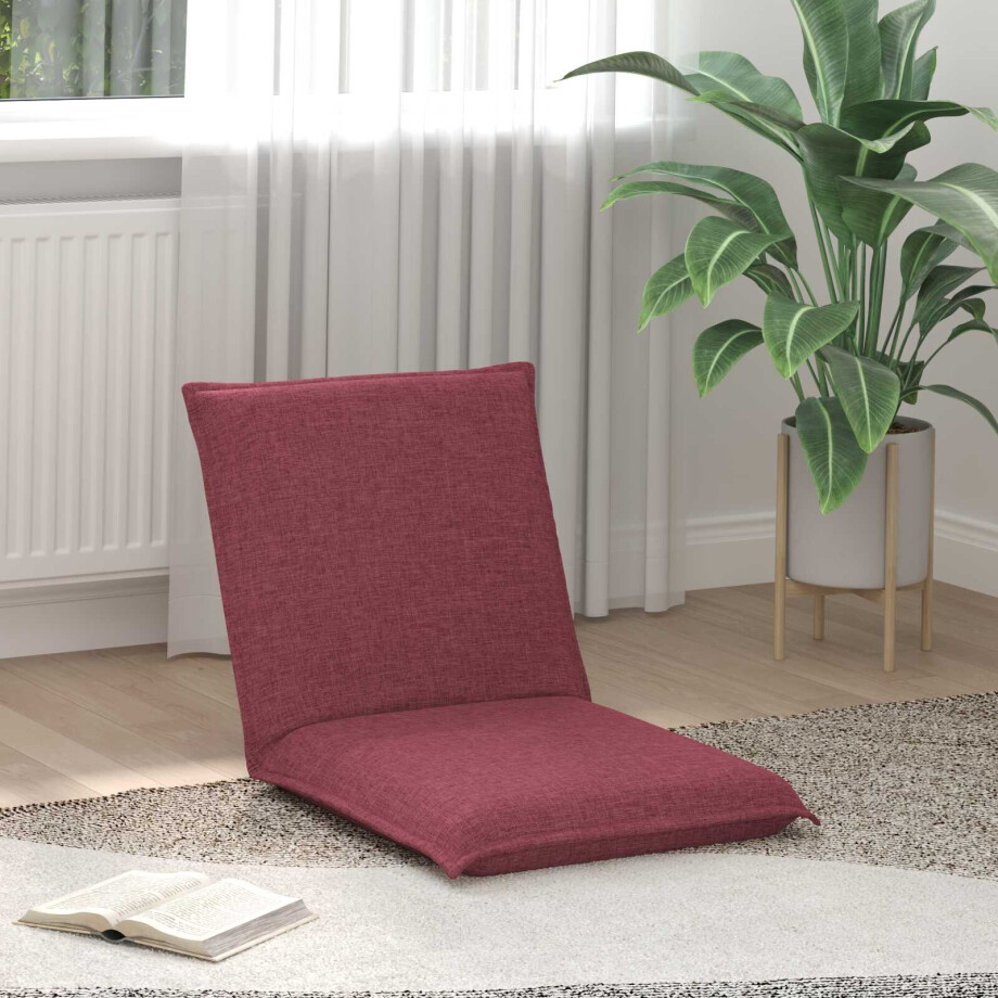 vidaXL Verstelbare vlo stoelen Wijnrood Stof vidaXL Verstelbare vlo stoelen Wijnrood Stof afbeelding 1
