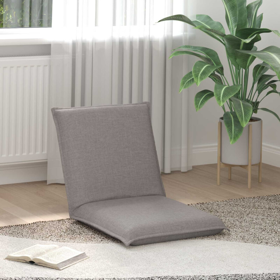 vidaXL Verstelbare vlo stoelen Taupe Stof afbeelding 1