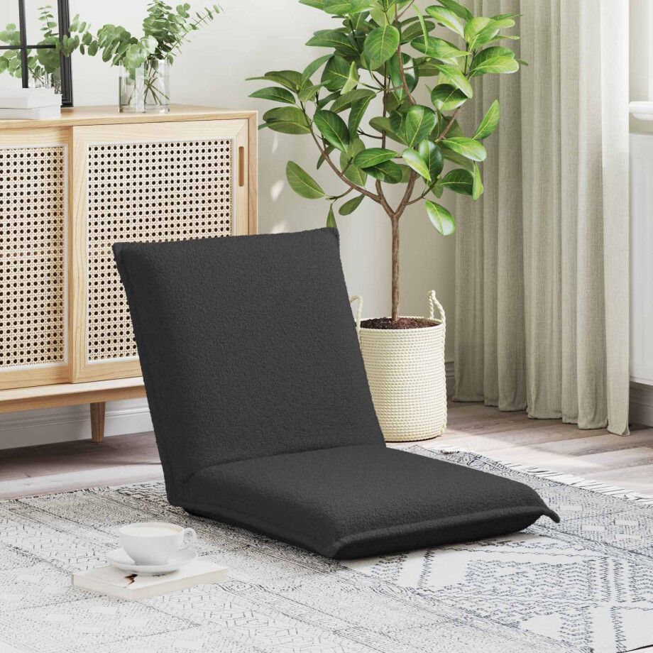 vidaXL Verstelbare vlo stoelen Donkergrijs Schapenstof afbeelding 1