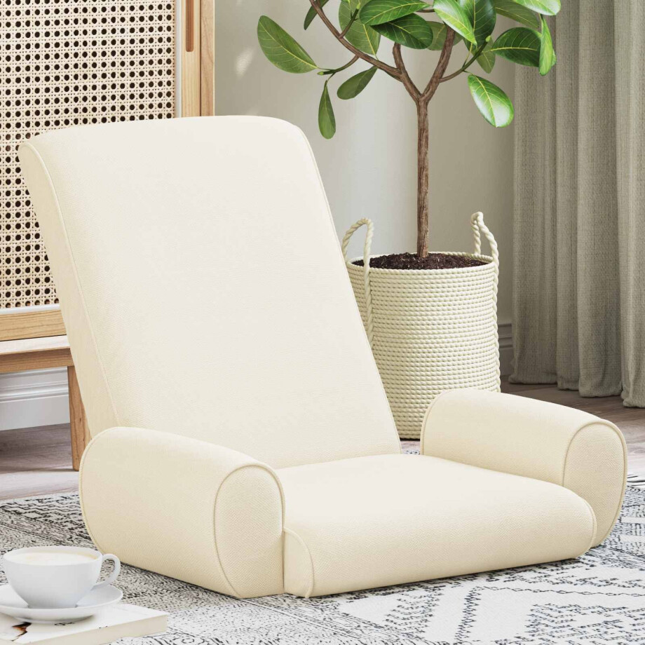 vidaXL Verstelbare vlo stoelen Crèmekleurig Grove Fluweel vidaXL Verstelbare vlo stoelen Crèmekleurig Grove Fluweel afbeelding 1