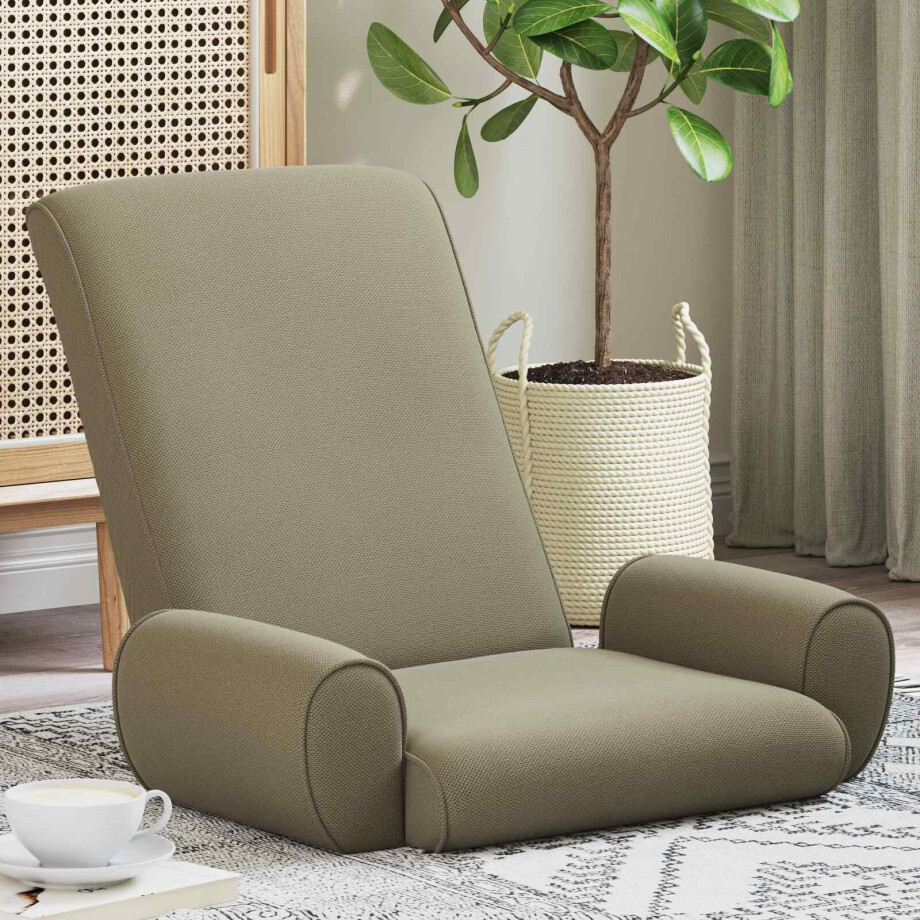 vidaXL Verstelbare vlo stoelen Kaki Grove Fluweel vidaXL Verstelbare vlo stoelen Kaki Grove Fluweel afbeelding 1