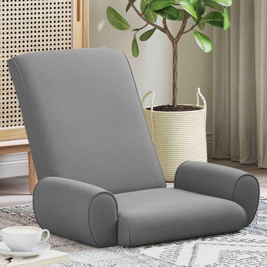 vidaXL Verstelbare vlo stoelen Donkergrijs Grove Fluweel vidaXL Verstelbare vlo stoelen Donkergrijs Grove Fluweel afbeelding 1