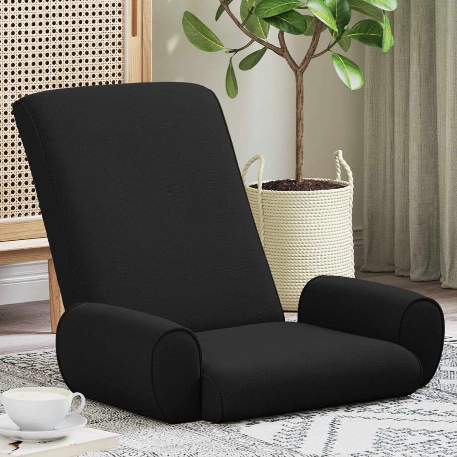 vidaXL Verstelbare vlo stoelen Zwart Grove Fluweel vidaXL Verstelbare vlo stoelen Zwart Grove Fluweel afbeelding 1