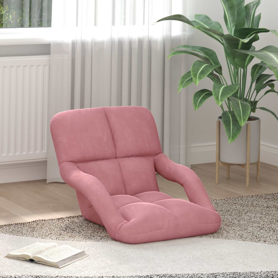 vidaXL Verstelbare vlo stoelen Roze Fluweel vidaXL Verstelbare vlo stoelen Roze Fluweel afbeelding 1