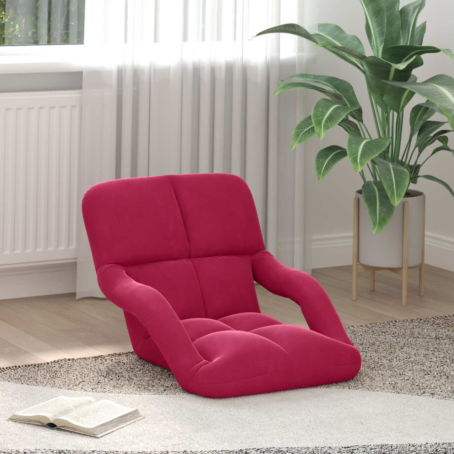 vidaXL Verstelbare vlo stoelen Wijnrood Fluweel vidaXL Verstelbare vlo stoelen Wijnrood Fluweel afbeelding 1