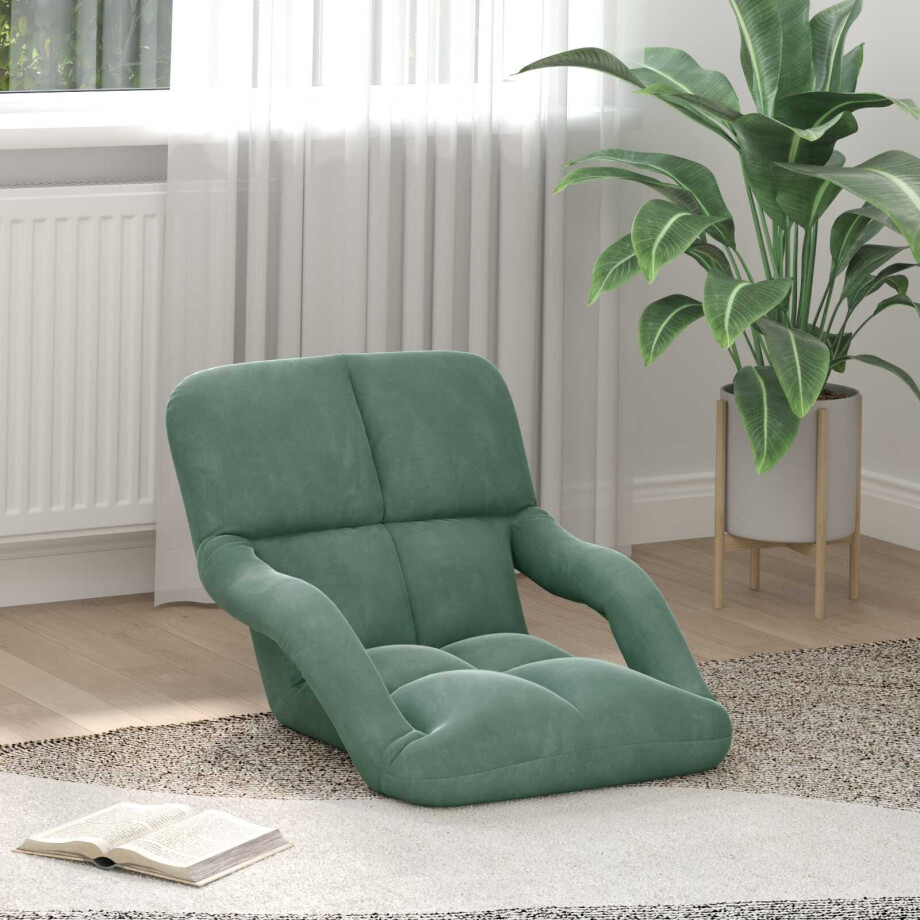 vidaXL Verstelbare vlo stoelen Zeegroen Fluweel vidaXL Verstelbare vlo stoelen Zeegroen Fluweel afbeelding 1