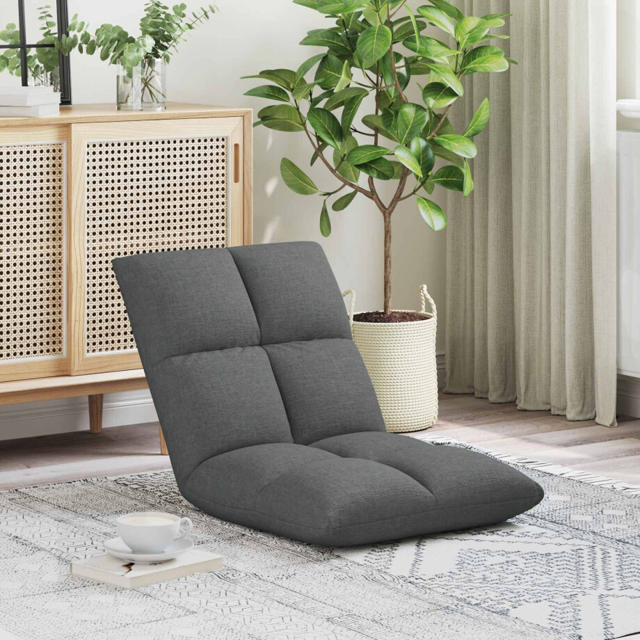 vidaXL Verstelbare vlo stoelen Donkergrijs Stof vidaXL Verstelbare vlo stoelen Donkergrijs Stof afbeelding 1