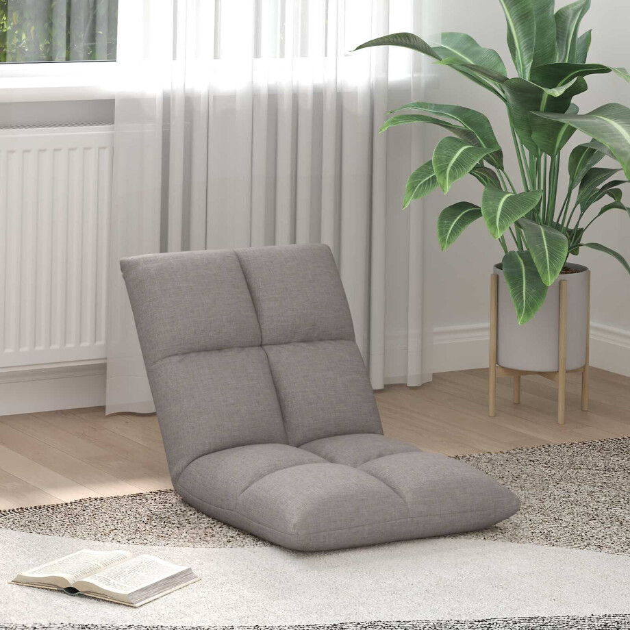 vidaXL Verstelbare vlo stoelen Taupe Stof afbeelding 1