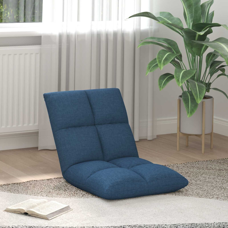 vidaXL Verstelbare vlo stoelen Blauw Stof vidaXL Verstelbare vlo stoelen Blauw Stof afbeelding 1