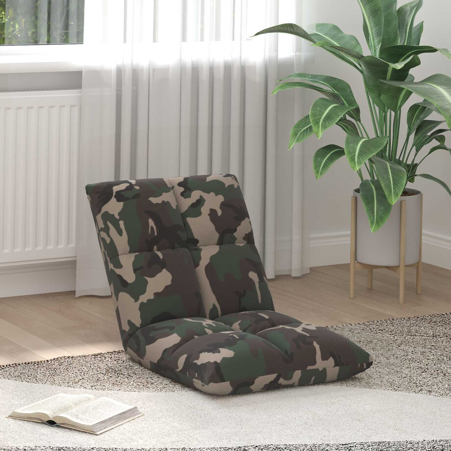 vidaXL Verstelbare vlo stoelen Legergroen Stof vidaXL Verstelbare vlo stoelen Legergroen Stof afbeelding 1