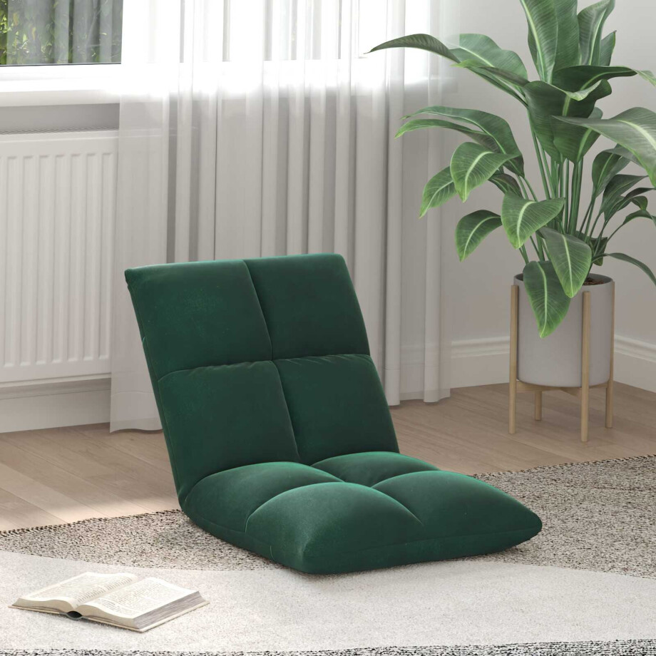 vidaXL Verstelbare vlo stoelen Donkergroen Fluweel afbeelding 1