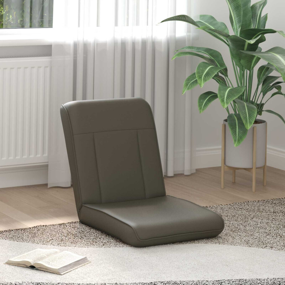 vidaXL Verstelbare vlo stoelen Grijs Kunstleer afbeelding 1