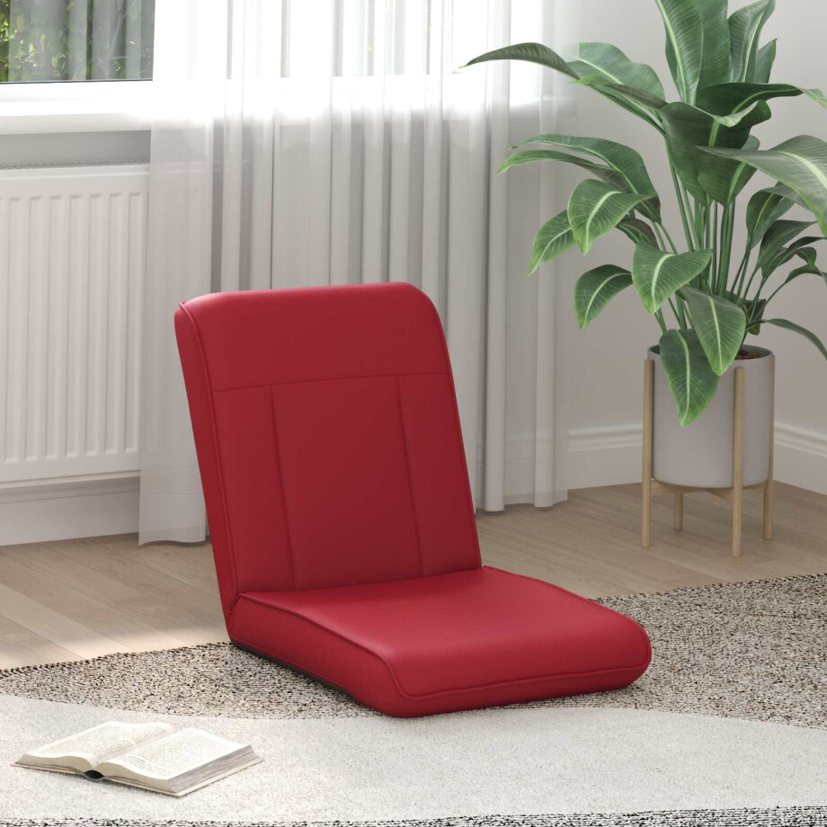 vidaXL Verstelbare vlo stoelen Wijnrood Kunstleer afbeelding 1