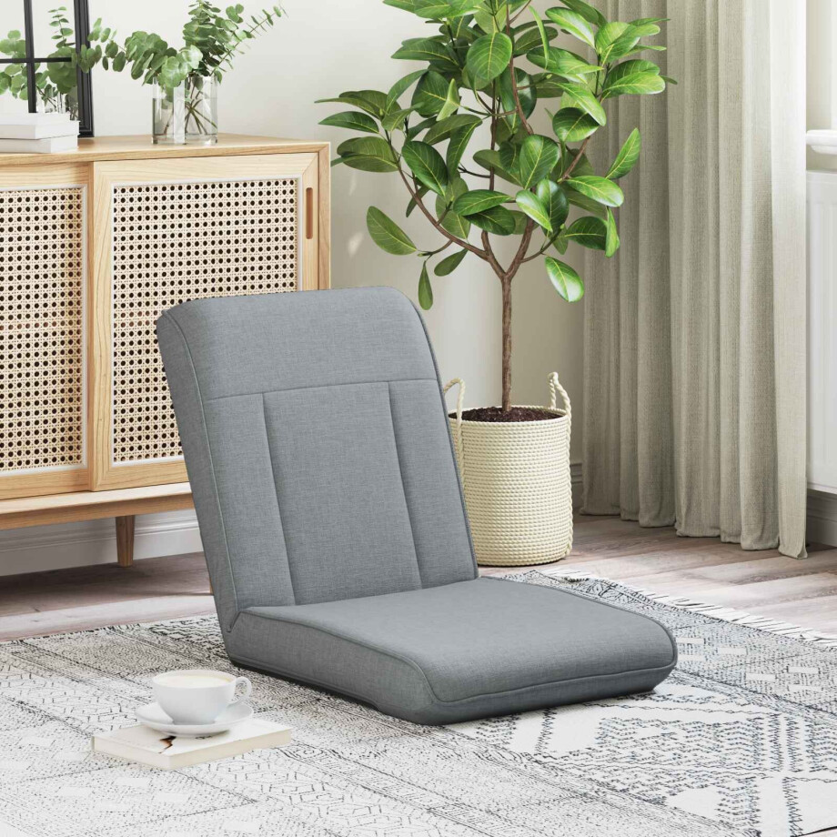vidaXL Verstelbare vlo stoelen Lichtgrijs Stof vidaXL Verstelbare vlo stoelen Lichtgrijs Stof afbeelding 1