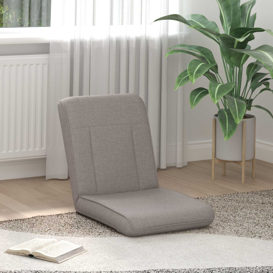 vidaXL Verstelbare vlo stoelen Taupe Stof afbeelding 1