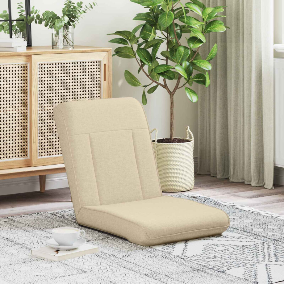 vidaXL Verstelbare vlo stoelen Crèmekleurig Stof afbeelding 1