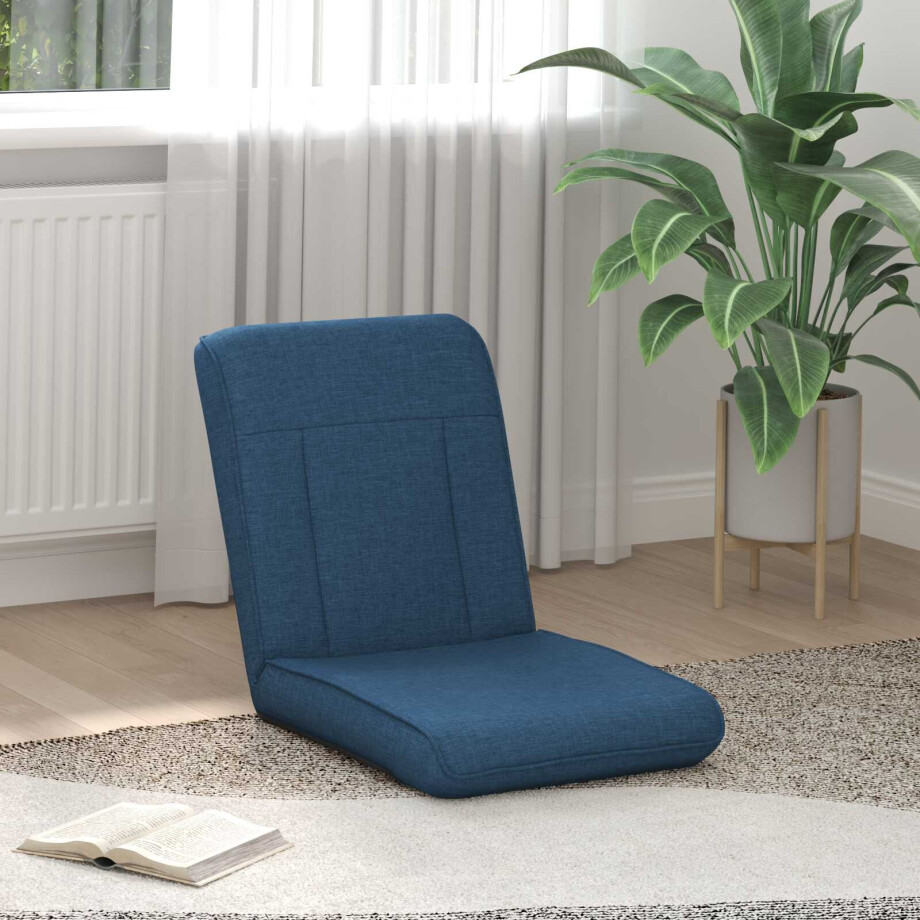 vidaXL Verstelbare vlo stoelen Blauw Stof vidaXL Verstelbare vlo stoelen Blauw Stof afbeelding 1
