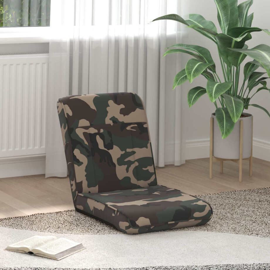 vidaXL Verstelbare vlo stoelen Legergroen Stof vidaXL Verstelbare vlo stoelen Legergroen Stof afbeelding 1