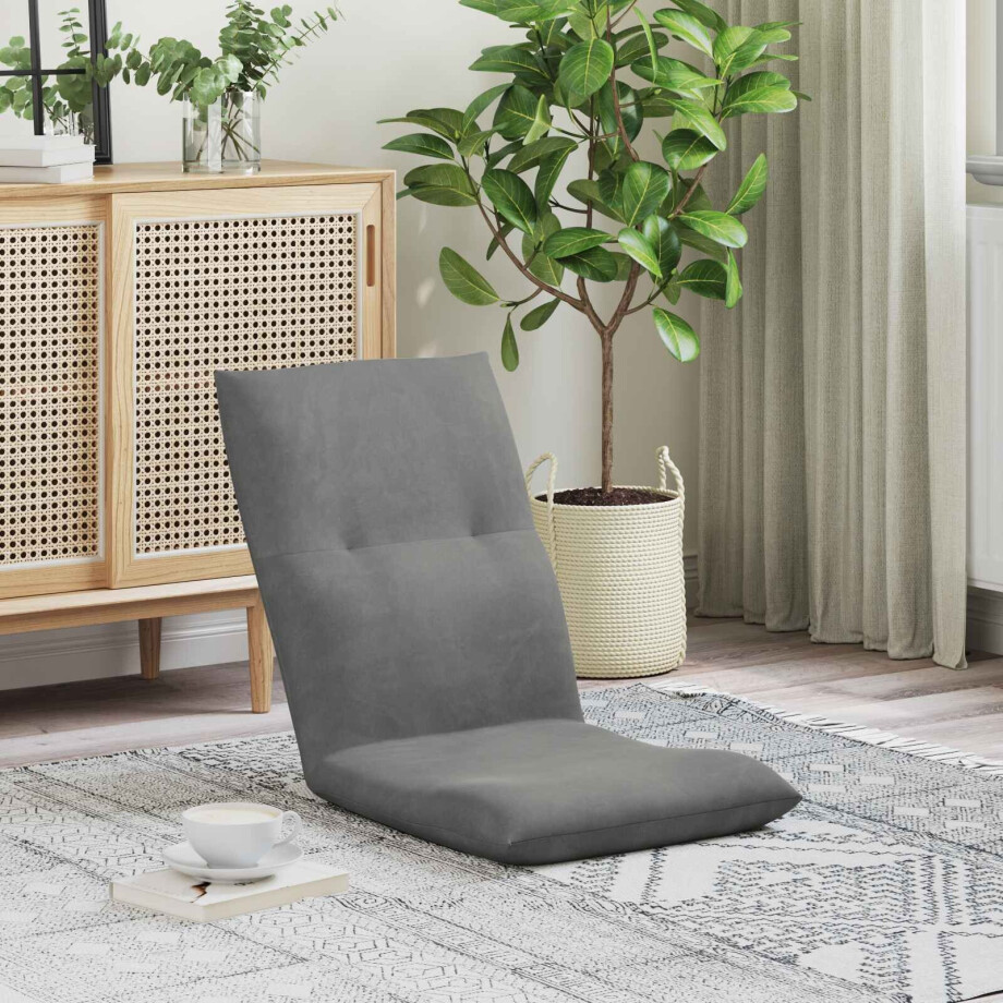 vidaXL Verstelbare vlo stoelen Donkergrijs Fluweel vidaXL Verstelbare vlo stoelen Donkergrijs Fluweel afbeelding 1