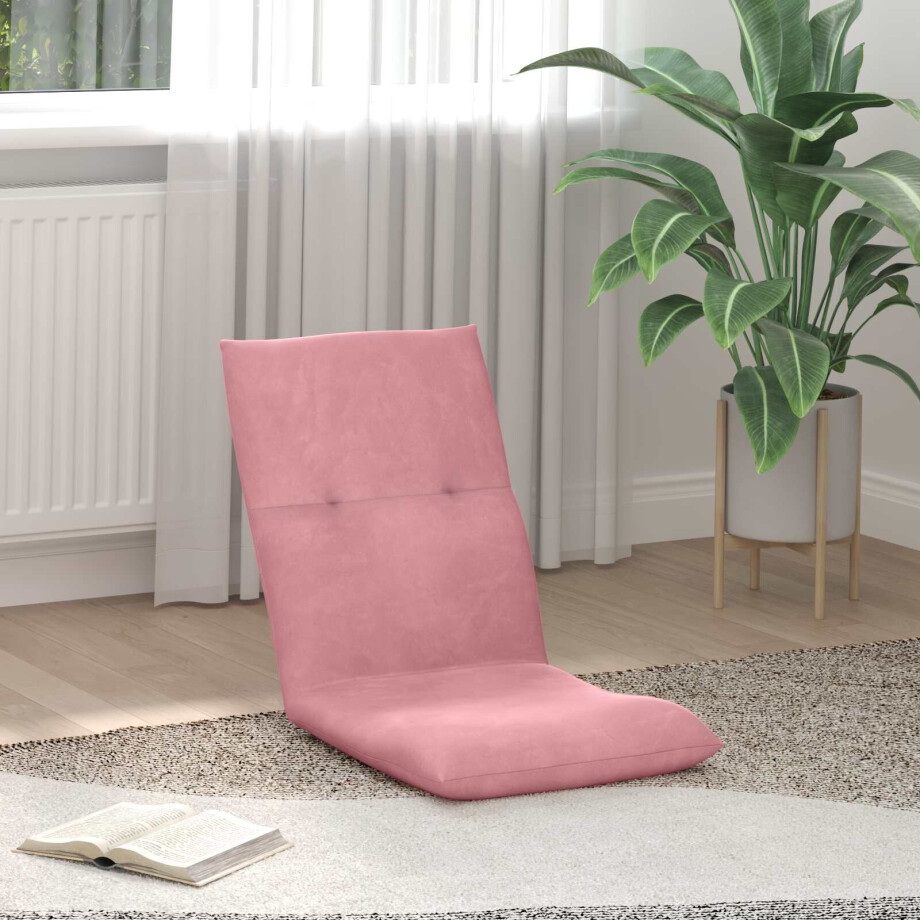 vidaXL Verstelbare vlo stoelen Roze Fluweel vidaXL Verstelbare vlo stoelen Roze Fluweel afbeelding 1