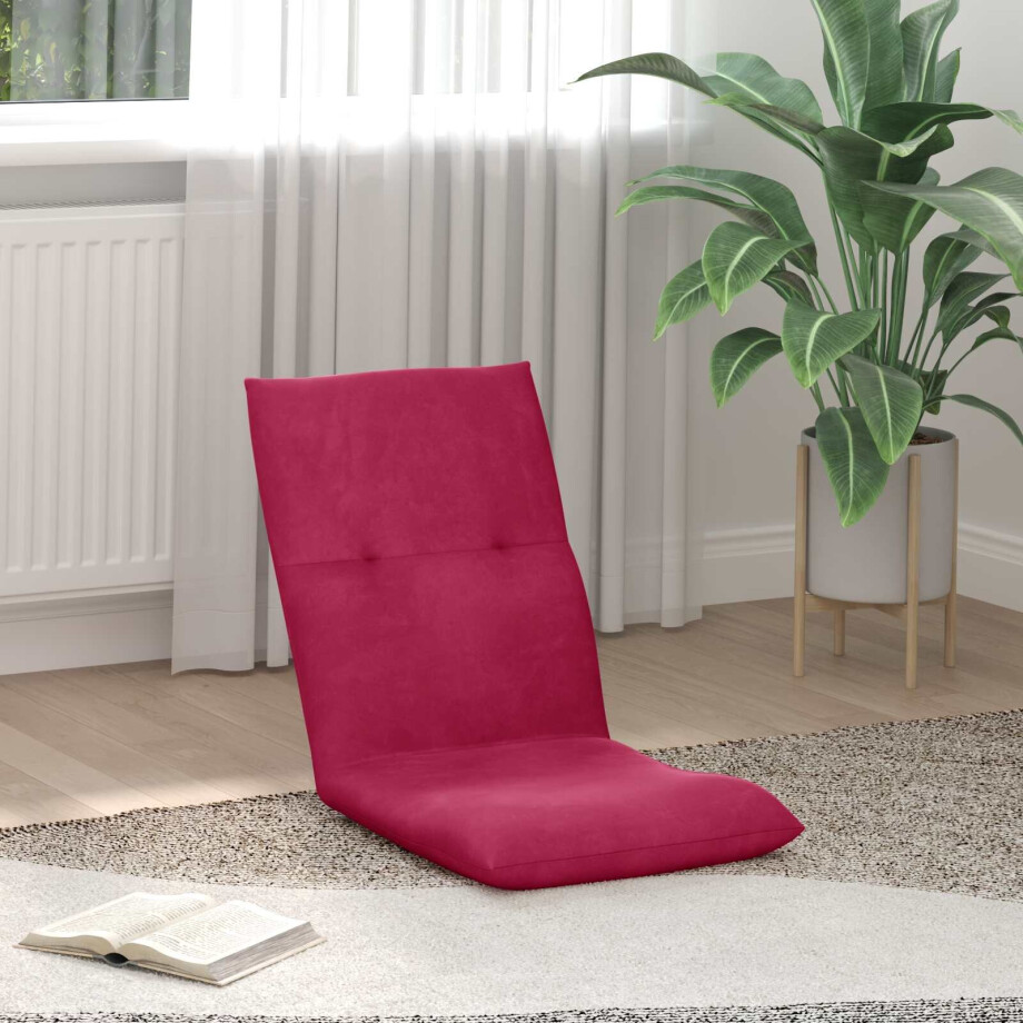 vidaXL Verstelbare vlo stoelen Wijnrood Fluweel vidaXL Verstelbare vlo stoelen Wijnrood Fluweel afbeelding 1