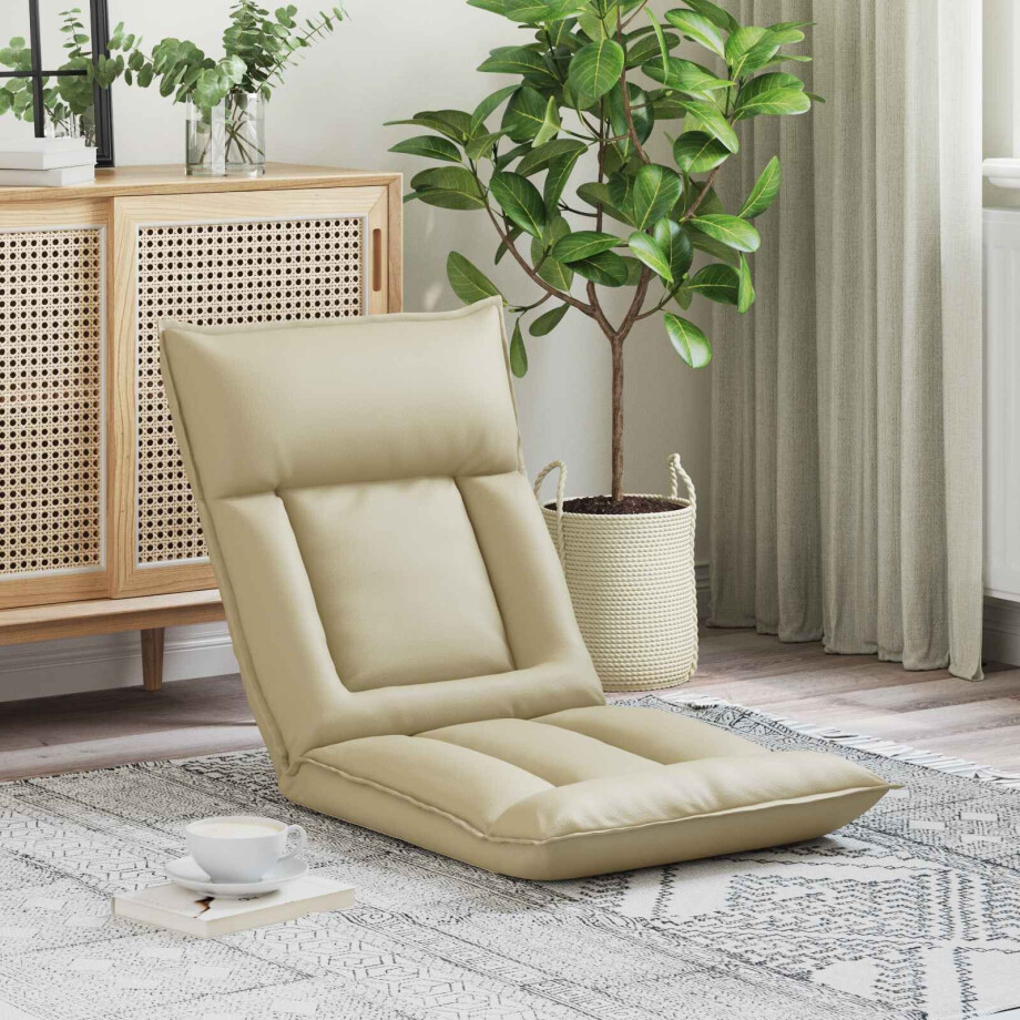 vidaXL Verstelbare vlo stoelen Crèmekleurig Kunstleer vidaXL Verstelbare vlo stoelen Crèmekleurig Kunstleer afbeelding 1