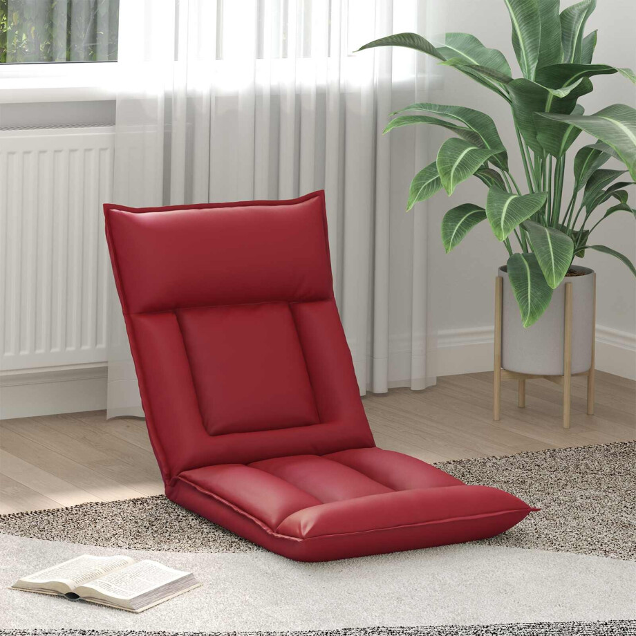 vidaXL Verstelbare vlo stoelen Wijnrood Kunstleer afbeelding 1