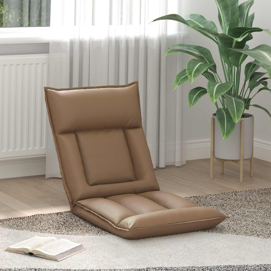 vidaXL Verstelbare vlo stoelen Cappuccino Kunstleer afbeelding 1