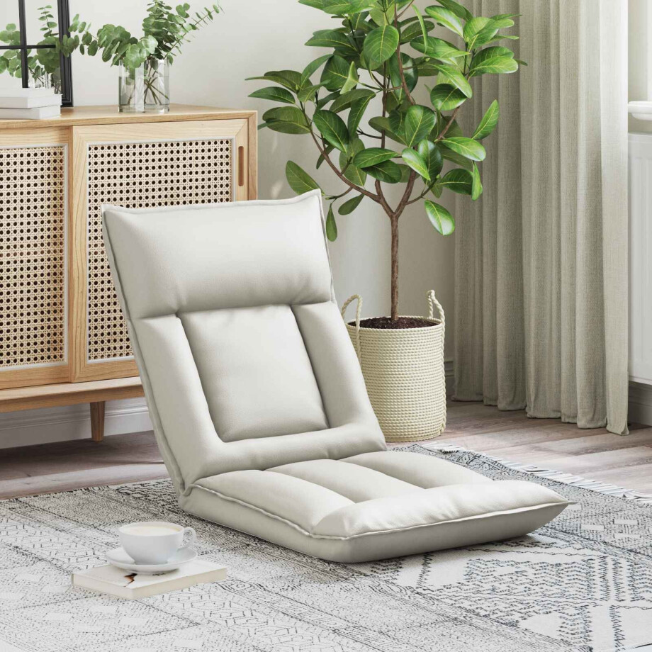 vidaXL Verstelbare vlo stoelen Wit Kunstleer vidaXL Verstelbare vlo stoelen Wit Kunstleer afbeelding 1