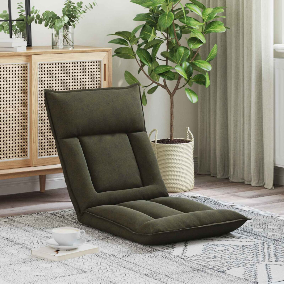 vidaXL Verstelbare vlo stoelen Legergroen Stof afbeelding 1