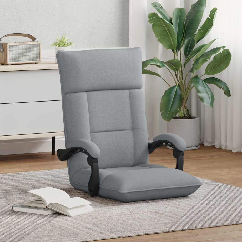 vidaXL Verstelbare vlo stoelen Lichtgrijs Stof vidaXL Verstelbare vlo stoelen Lichtgrijs Stof afbeelding 1