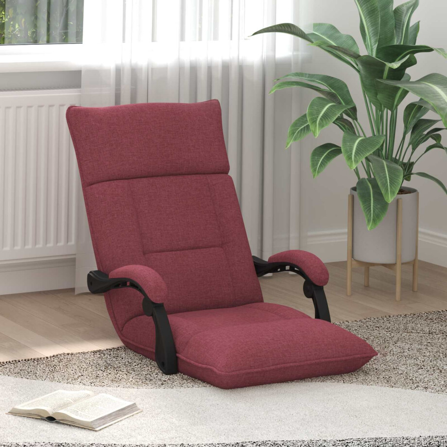 vidaXL Verstelbare vlo stoelen Wijnrood Stof afbeelding 1
