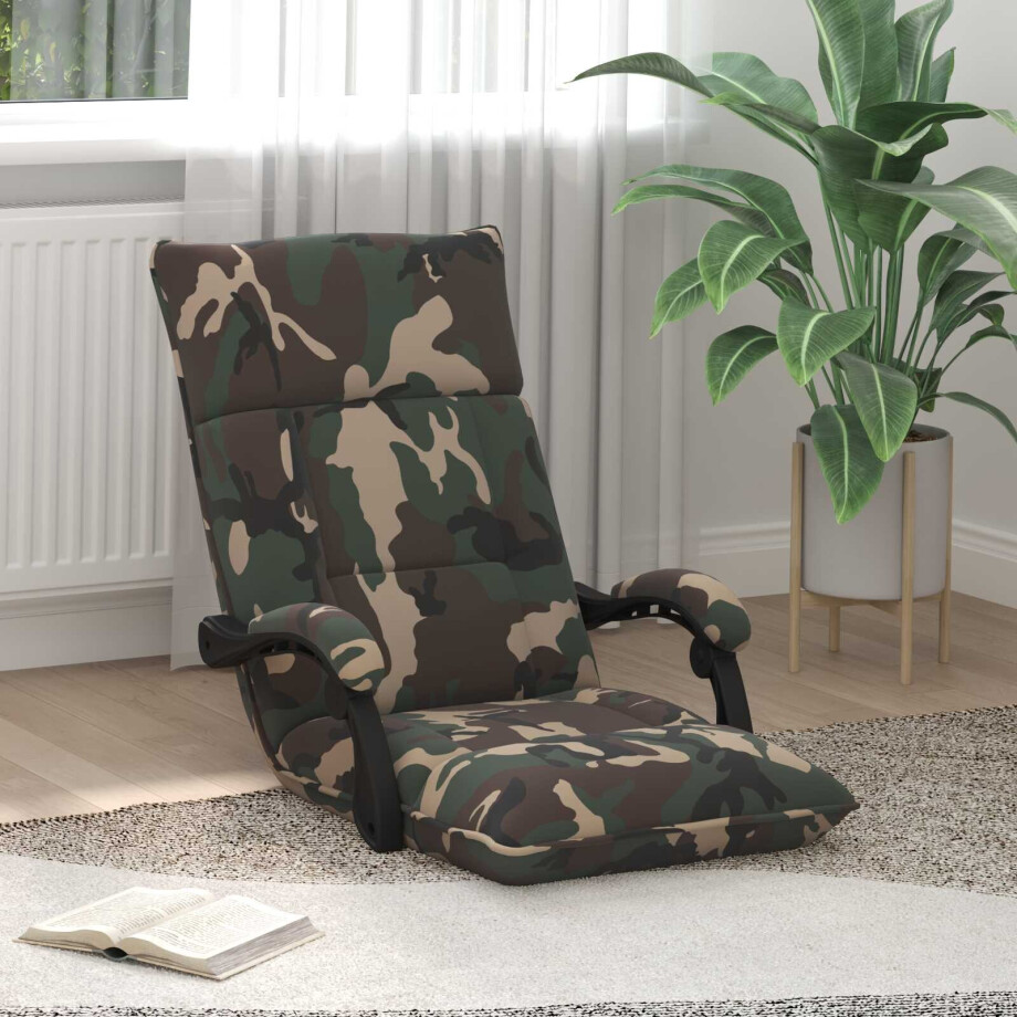 vidaXL Verstelbare vlo stoelen Legergroen Stof afbeelding 1