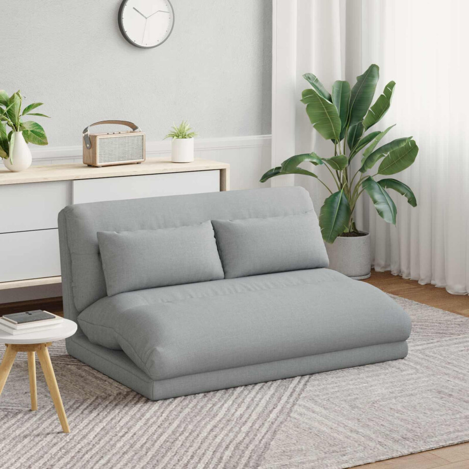 vidaXL Verstelbare vlo stoelen Lichtgrijs Stof afbeelding 1