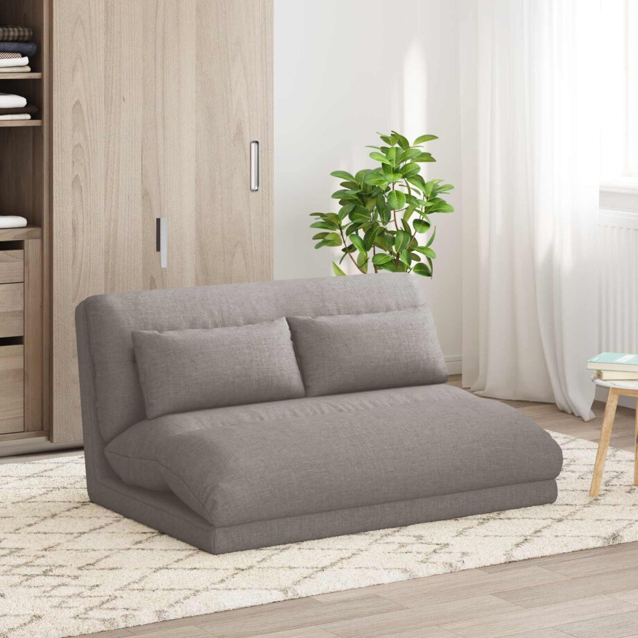 vidaXL Verstelbare vlo stoelen Taupe Stof afbeelding 1