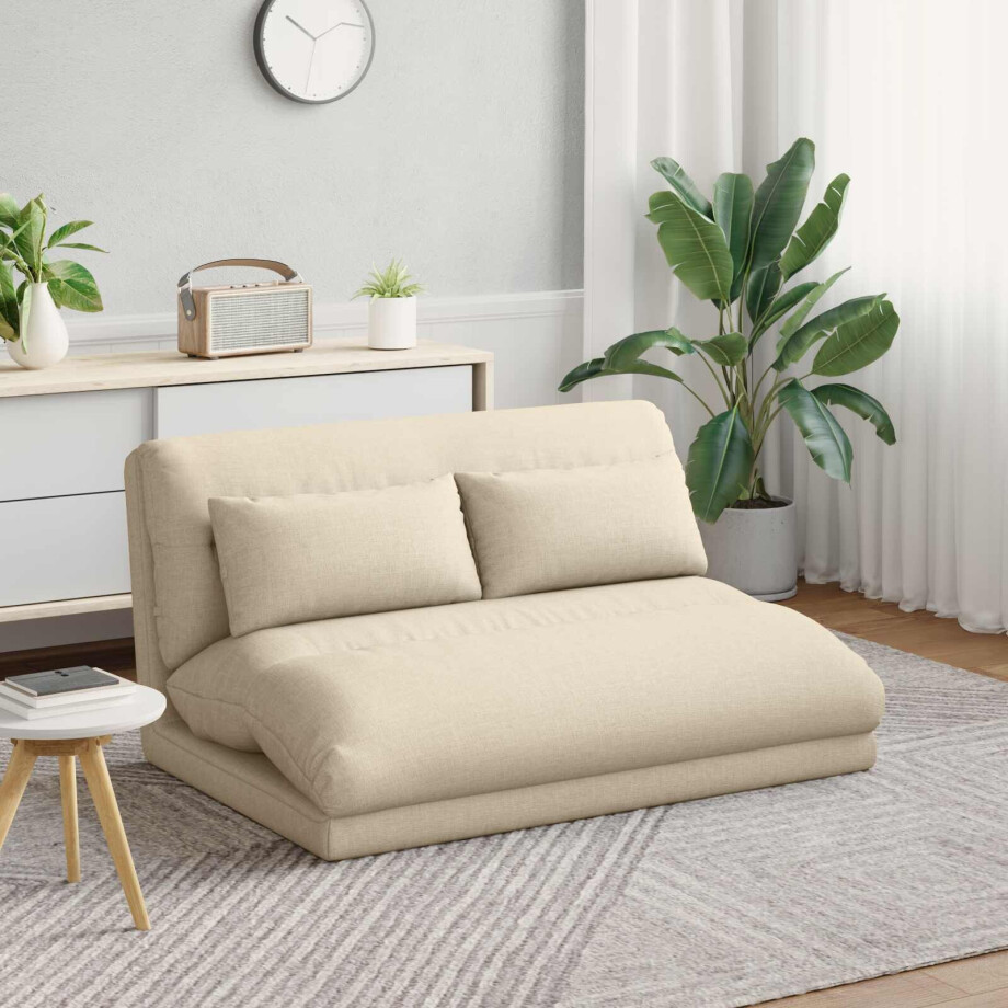 vidaXL Verstelbare vlo stoelen Crèmekleurig Stof afbeelding 1