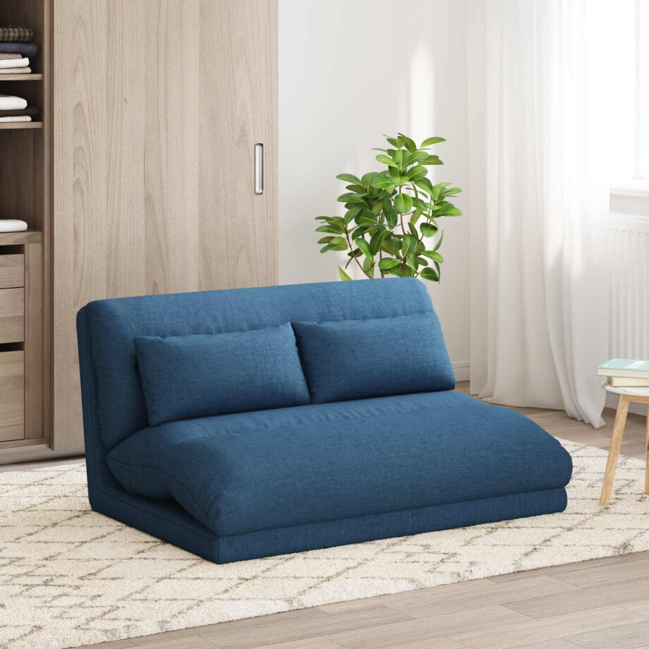 vidaXL Verstelbare vlo stoelen Blauw Stof vidaXL Verstelbare vlo stoelen Blauw Stof afbeelding 1