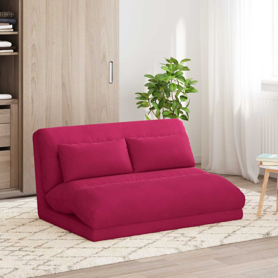 vidaXL Verstelbare vlo stoelen Wijnrood Fluweel vidaXL Verstelbare vlo stoelen Wijnrood Fluweel afbeelding 1
