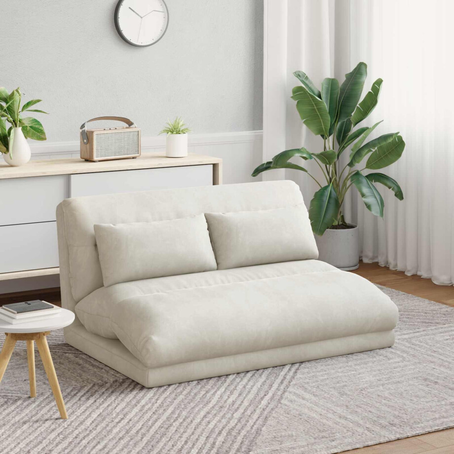 vidaXL Verstelbare vlo stoelen Crèmekleurig Fluweel afbeelding 1