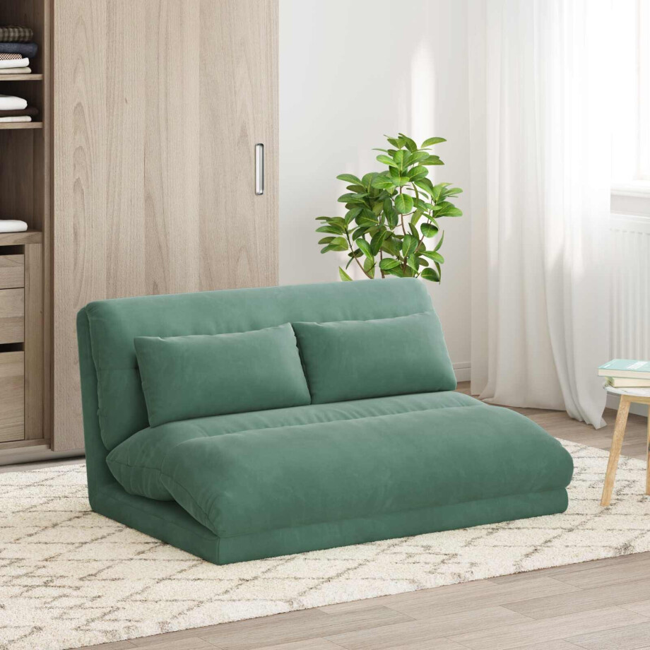 vidaXL Verstelbare vlo stoelen Zeegroen Fluweel afbeelding 1