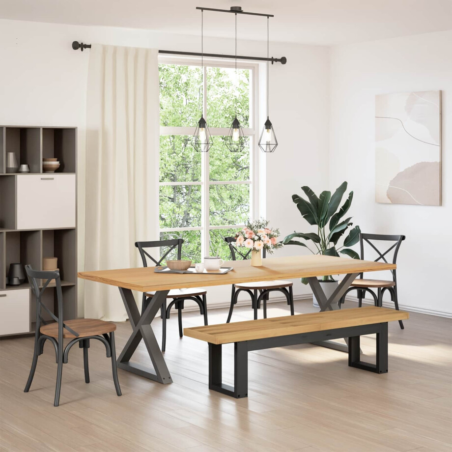 vidaXL Eetbank NOAIN 160 x 41 x 45 cm Massief grenenhout Naturel vidaXL Eetbank NOAIN 160 x 41 x 45 cm Massief grenenhout Naturel afbeelding 1