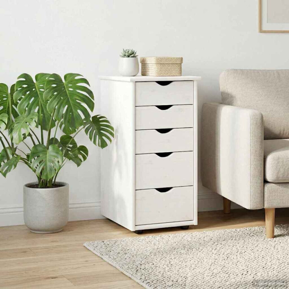 vidaXL Kast Wit 34 x 39 x 61,5 cm Massief Vurenhout vidaXL Kast Wit 34 x 39 x 61,5 cm Massief Vurenhout afbeelding 1