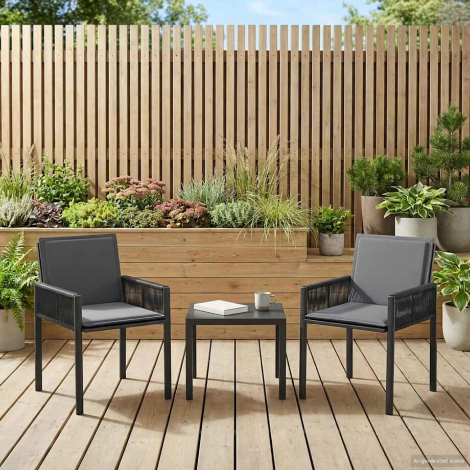 vidaXL Tuinstoelen met kussen 6 pcs Zwart en Donkergrijs poly rattan vidaXL Tuinstoelen met kussen 6 pcs Zwart en Donkergrijs poly rattan afbeelding 1